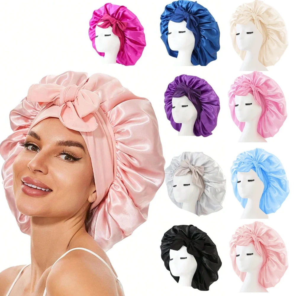 Silk Sleep Bonnet with Tie Band