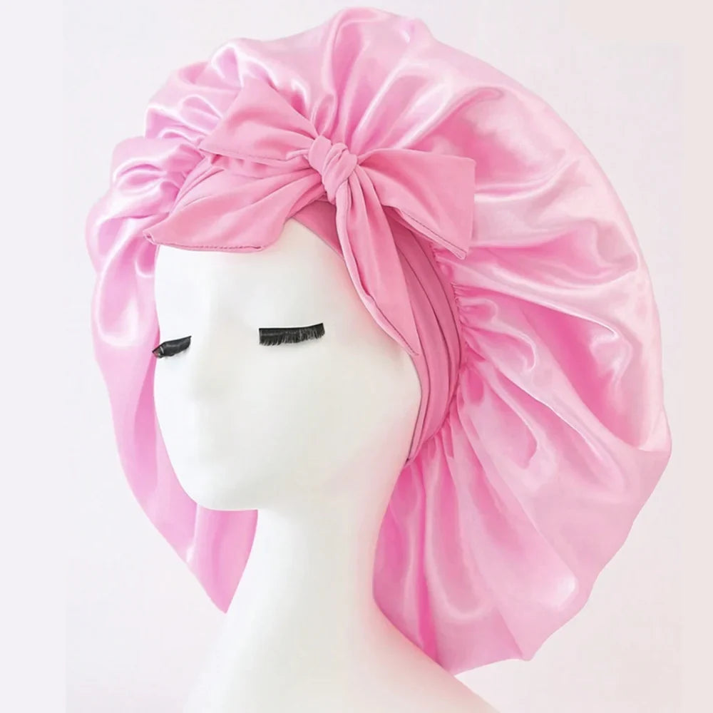 Silk Sleep Bonnet with Tie Band