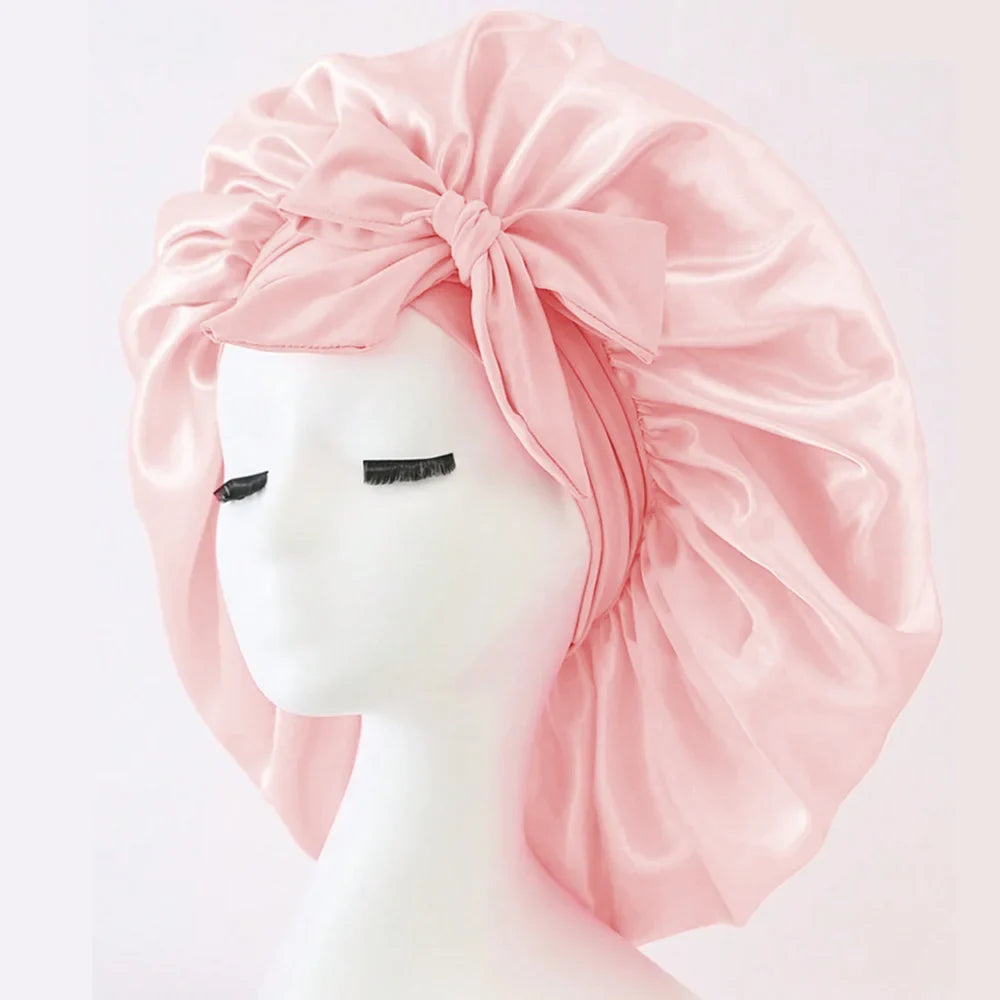 Silk Sleep Bonnet with Tie Band